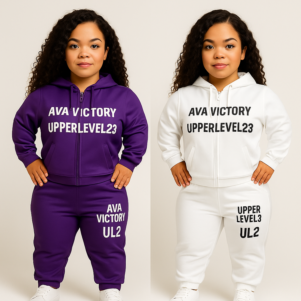 AVA Victory x UpperLevel23 Essential Jogger Set (Royal & Ice White)