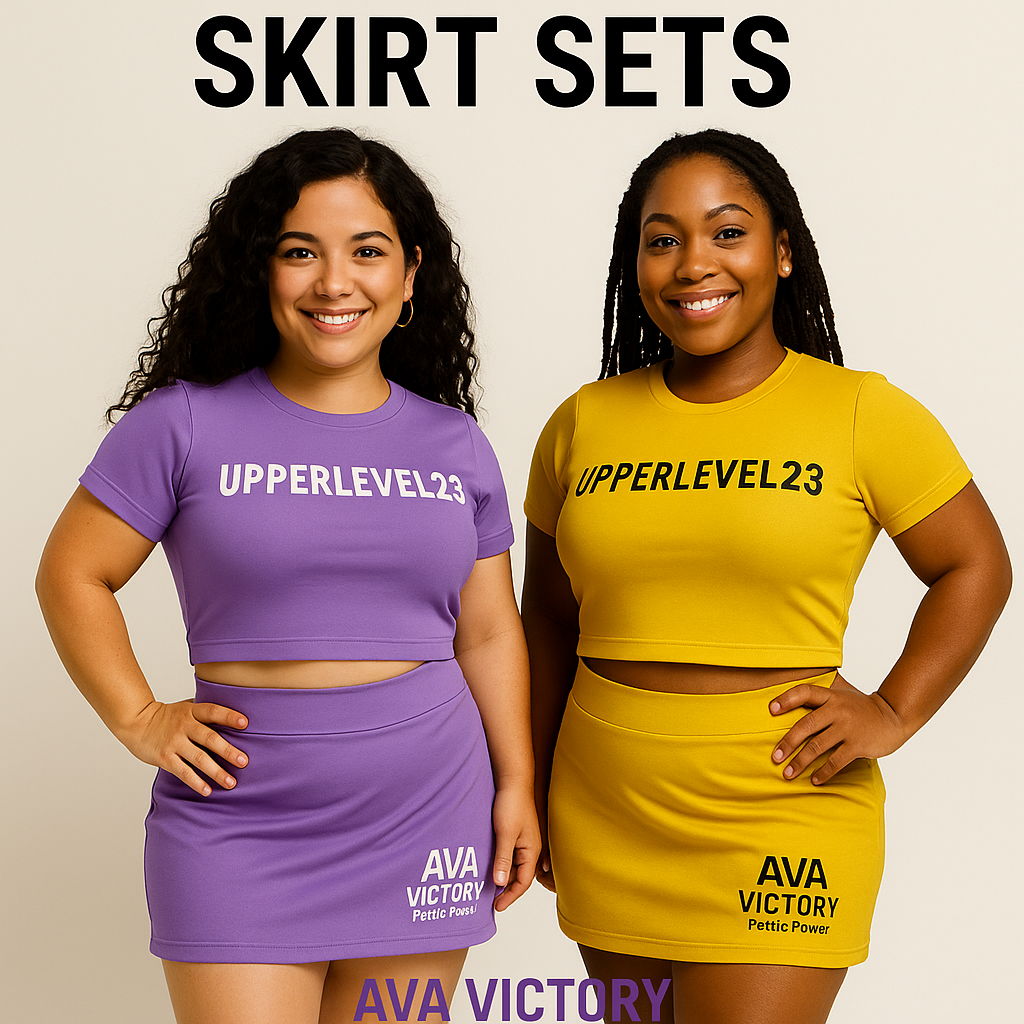 AVA Victory “Petite Power” Skirt Set (Amethyst & Goldfire)